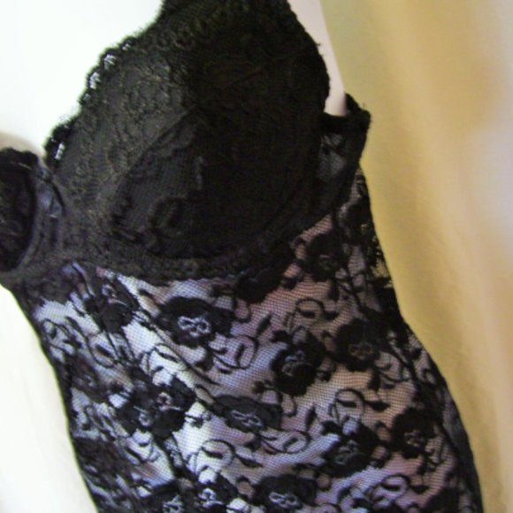 Rampage Black Lace Chemise Nightgown Size M NWOT - Picture 2 of 4